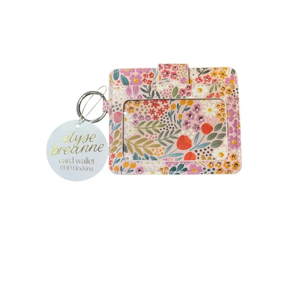 Elyse Breanne Floral Meadows Wallet Keychain Mushroom Leather NWT